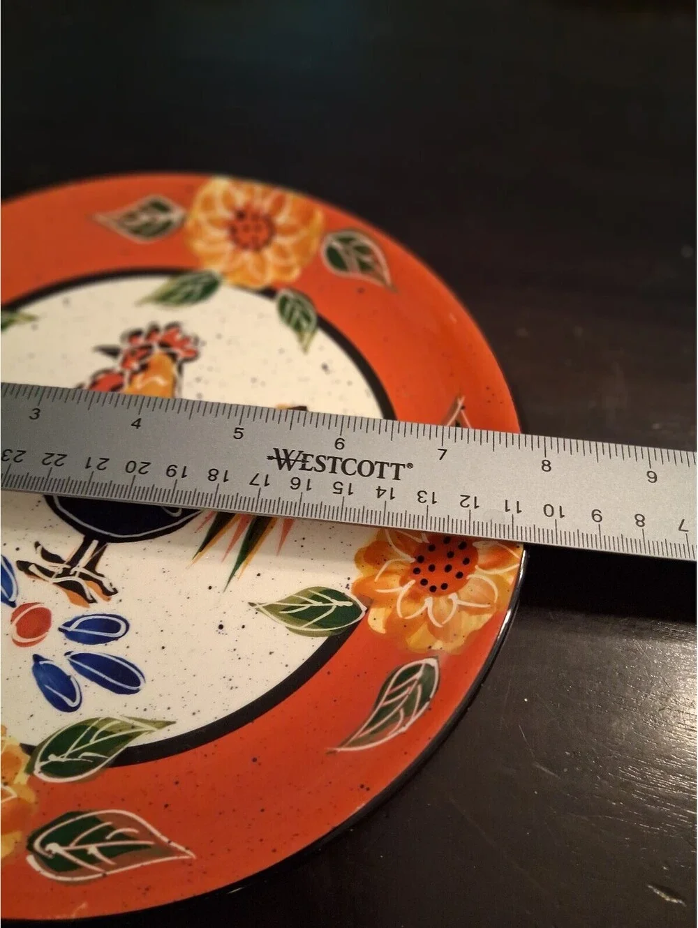 Julie Ueland Rooster Ceramic Dinner Plate - Microwave and Dishwasher Safe